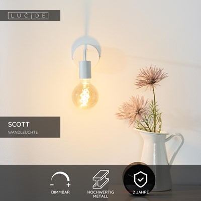 Lucide SCOTT - Wandleuchte - 1xE27 - Weiß